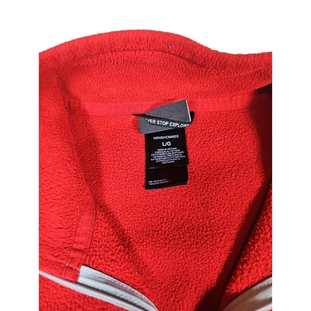 The North Face‎ Fleece Pullover Quarter Zip Red Sweater Mens L/G